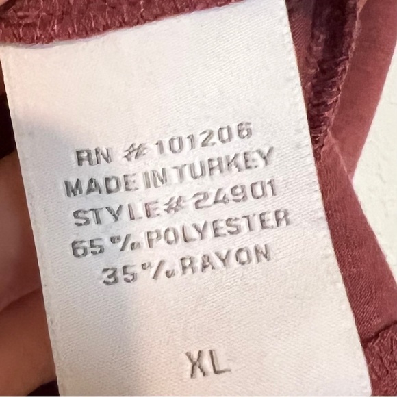 Soft Surroundings Mauve Scoop Neck Ruffle Trim Hook Eye Closure Blouse Size XL - Picture 7 of 7